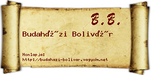 Budaházi Bolivár névjegykártya